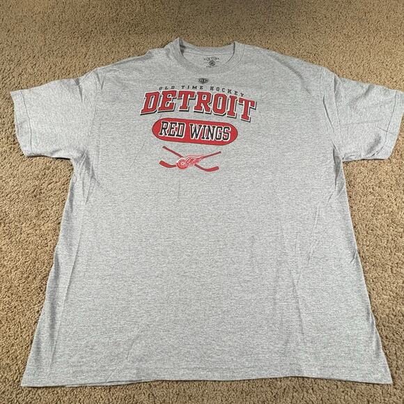 Detroit Red Wings Old Time Hockey T-Shirt Mens Size XXL Gray NHL Graphic Tee - Picture 1 of 4